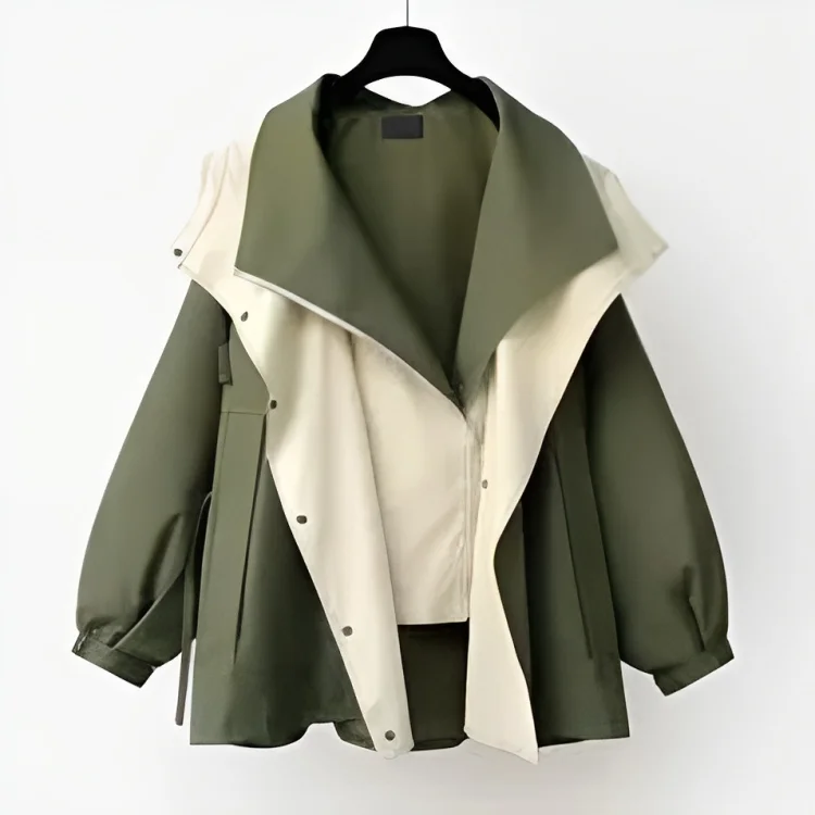 Damen Regenjacke mit Kapuze und Kordelzug