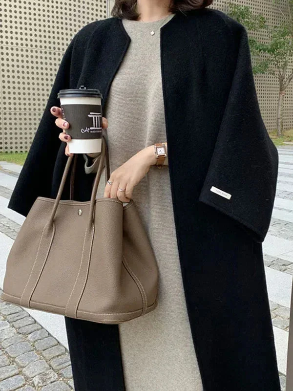 Damen Langer Mantel mit Weitem Schnitt