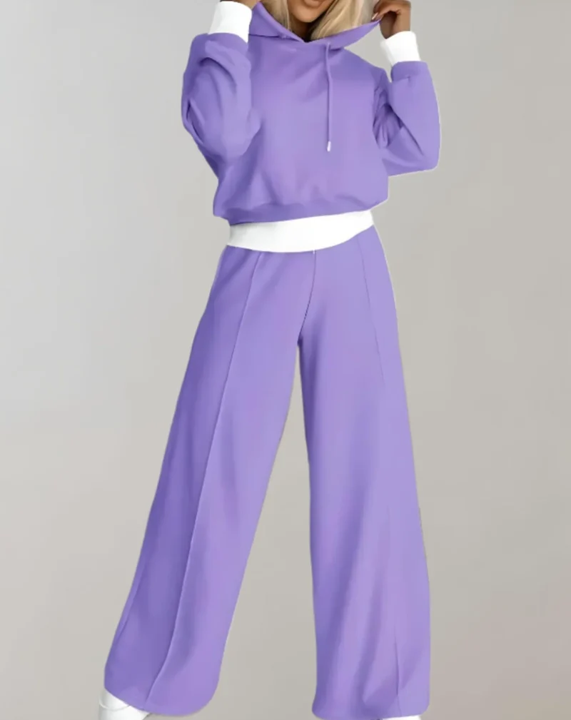 Damen Loungewear Set mit Kapuze und Kordelzug