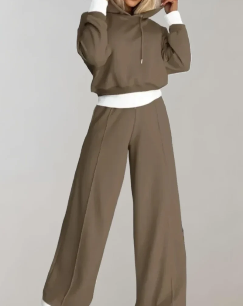Damen Loungewear Set mit Kapuze und Kordelzug