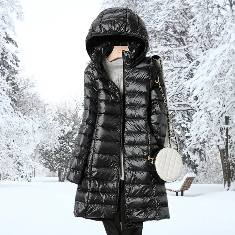 Damen Leichte Daunenjacke mit Kapuze