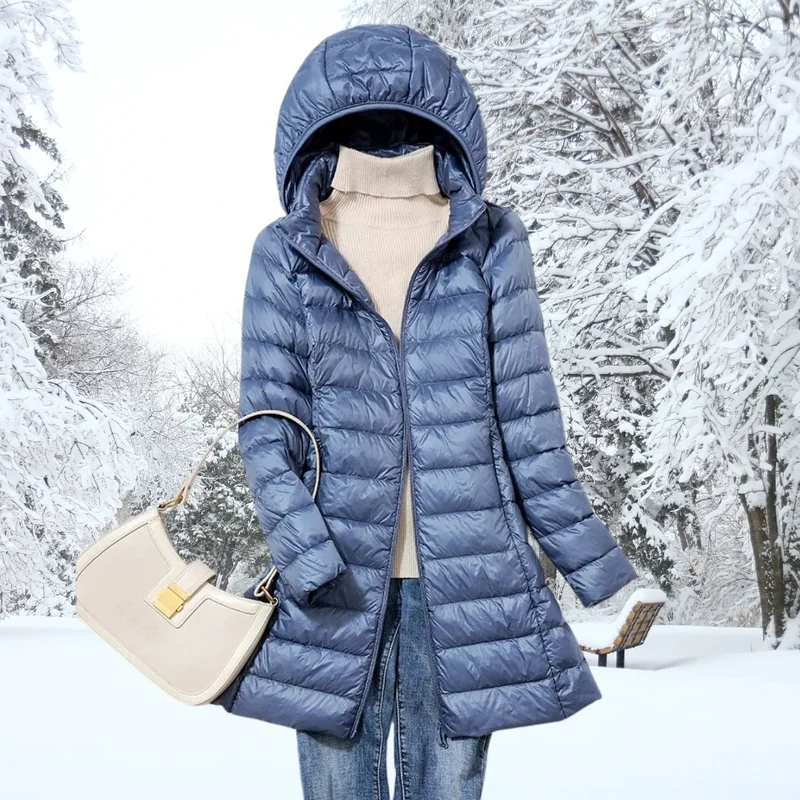 Damen Leichte Daunenjacke mit Kapuze