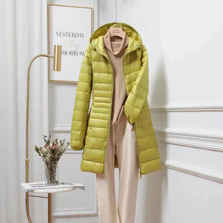 Damen Leichte Daunenjacke mit Kapuze