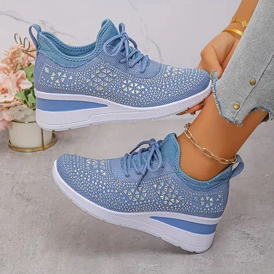Damen Sneaker mit Komfortsohle und funkelnden Akzenten