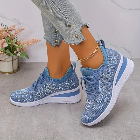 Damen Sneaker mit Komfortsohle und funkelnden Akzenten