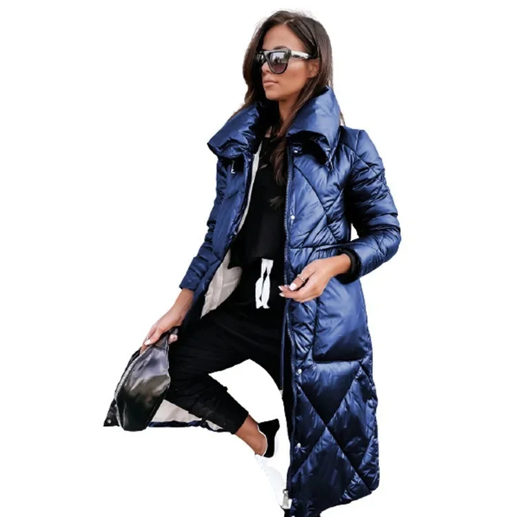 Damen Steppjacke mit hohem Kragen und Reißverschluss