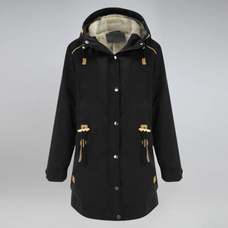 Winterjacke Damen Mit Kapuze | Parka Mit Reißverschluss und Kordelzug