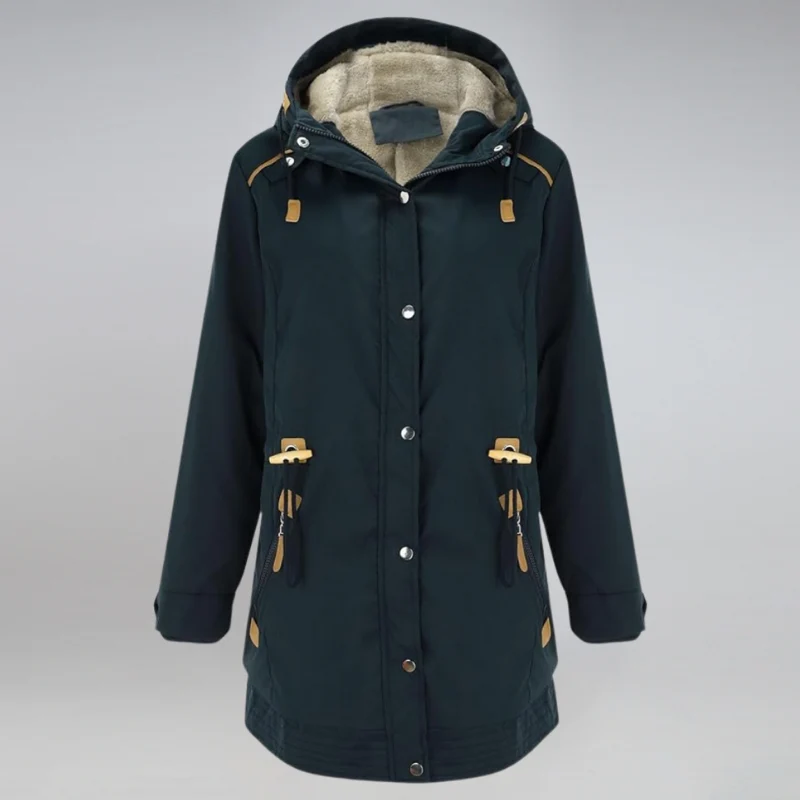 Winterjacke Damen Mit Kapuze | Parka Mit Reißverschluss und Kordelzug