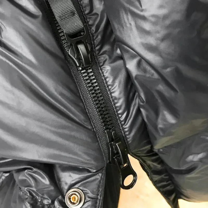 Winterjacke Damen Daunen Lang | Gefütterte Jacke Mit Kapuze und Reißverschluss