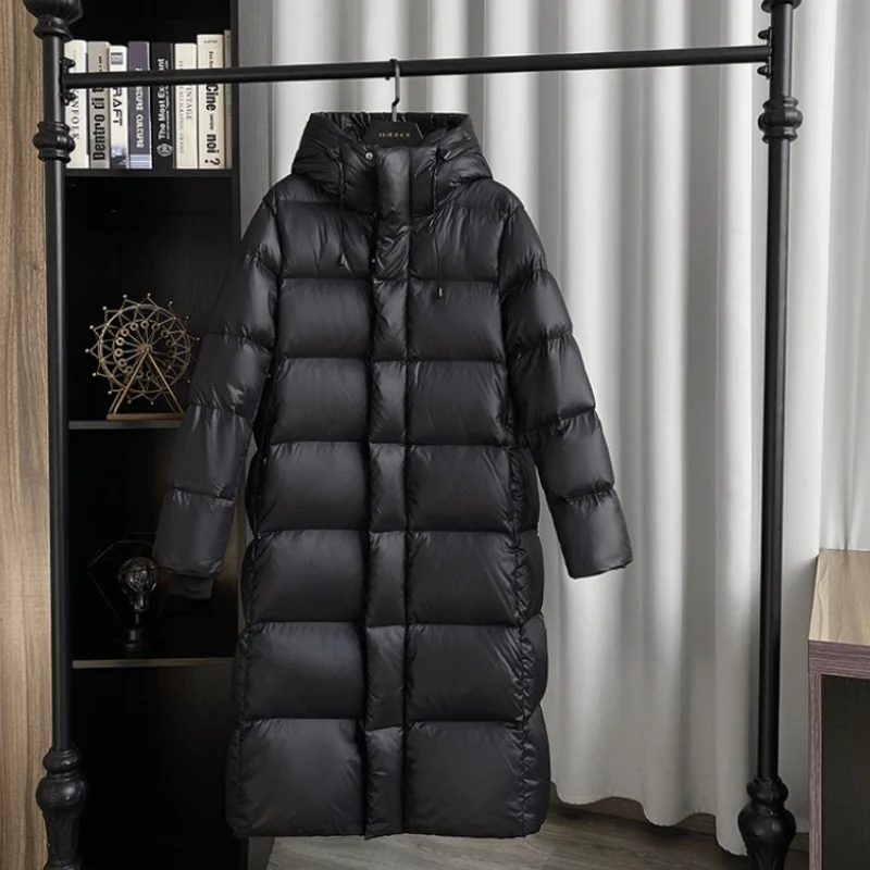 Winterjacke Damen Daunen Lang | Gefütterte Jacke Mit Kapuze und Reißverschluss