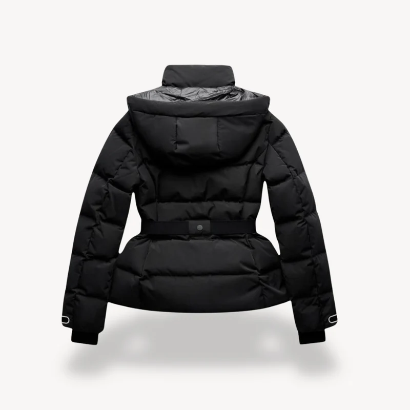 Winterjacke Damen Kurz | Steppjacke mit Gürtel und Hohem Kragen