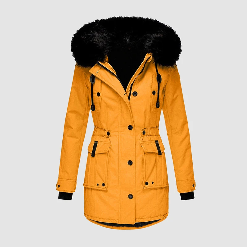 Winterjacke Damen Gefüttert Mit Kapuze | Reißverschluss Jacke Mit Taschen