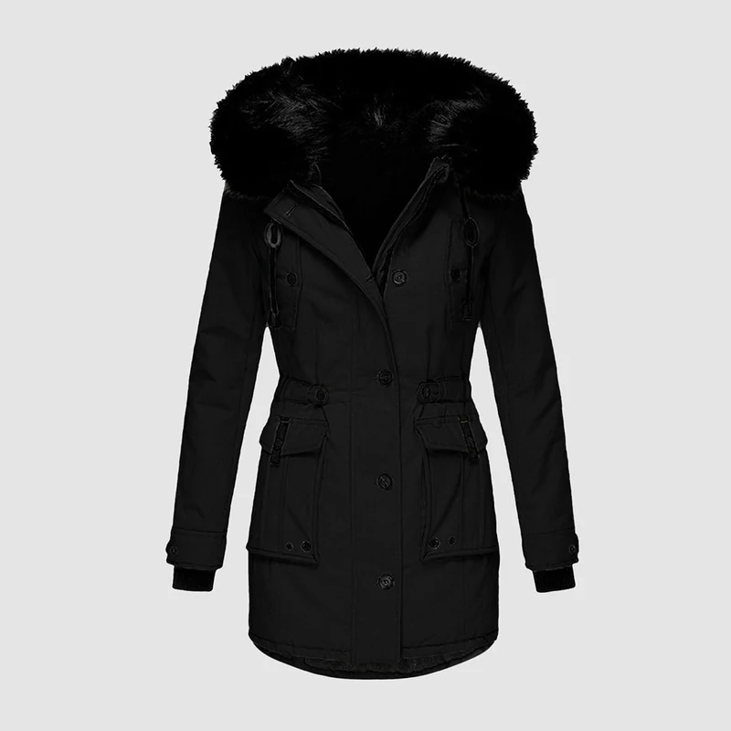 Winterjacke Damen Gefüttert Mit Kapuze | Reißverschluss Jacke Mit Taschen