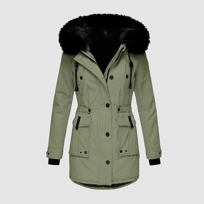 Winterjacke Damen Gefüttert Mit Kapuze | Reißverschluss Jacke Mit Taschen