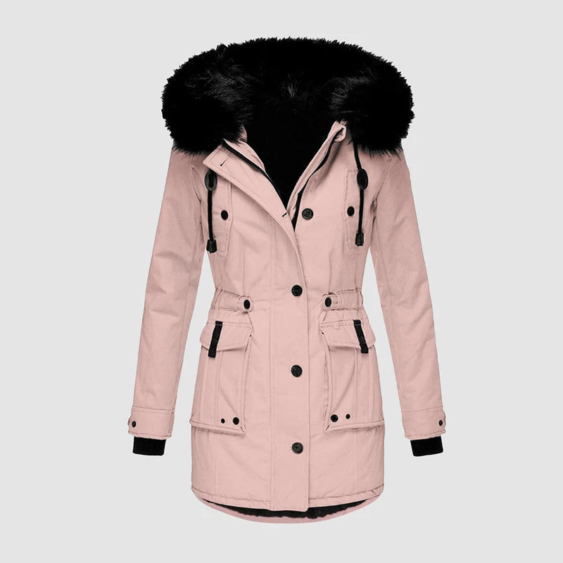 Winterjacke Damen Gefüttert Mit Kapuze | Reißverschluss Jacke Mit Taschen