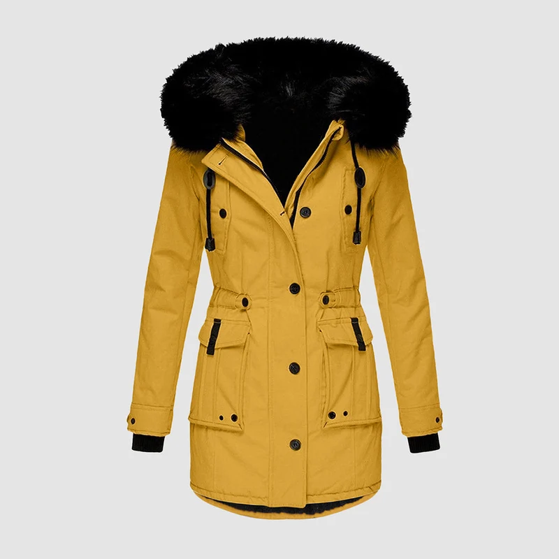 Winterjacke Damen Gefüttert Mit Kapuze | Reißverschluss Jacke Mit Taschen