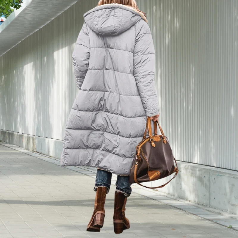 Winterjacke Damen Lang Geschnitten | Mit Kapuze und Taschen