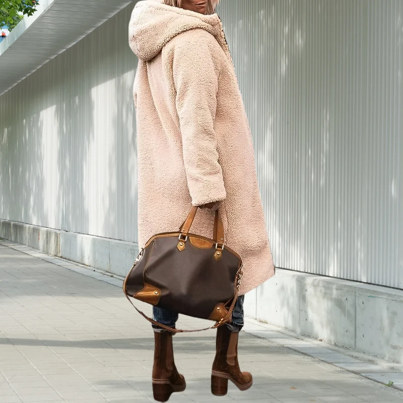 Winterjacke Damen Lang Geschnitten | Mit Kapuze und Taschen