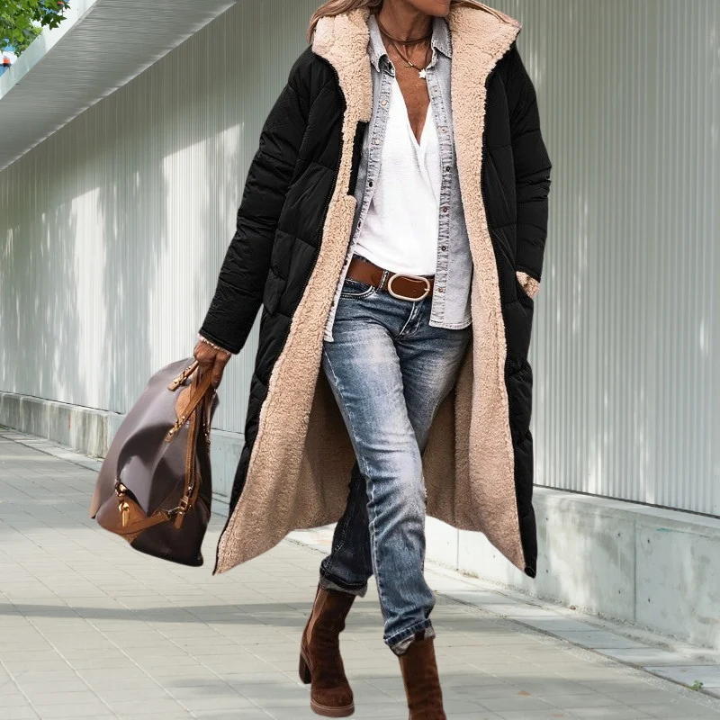 Winterjacke Damen Lang Geschnitten | Mit Kapuze und Taschen