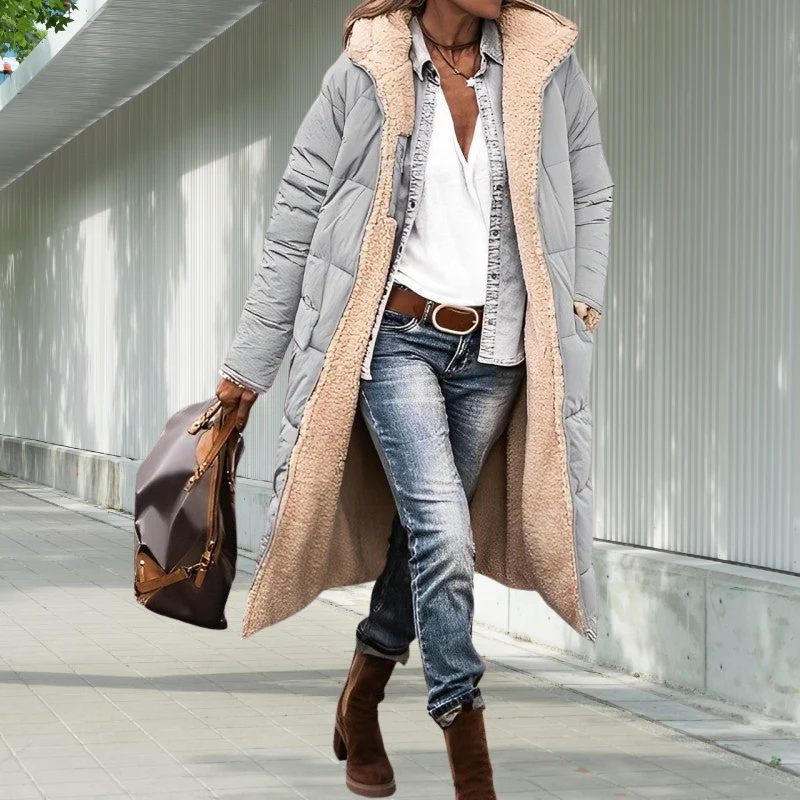 Winterjacke Damen Lang Geschnitten | Mit Kapuze und Taschen
