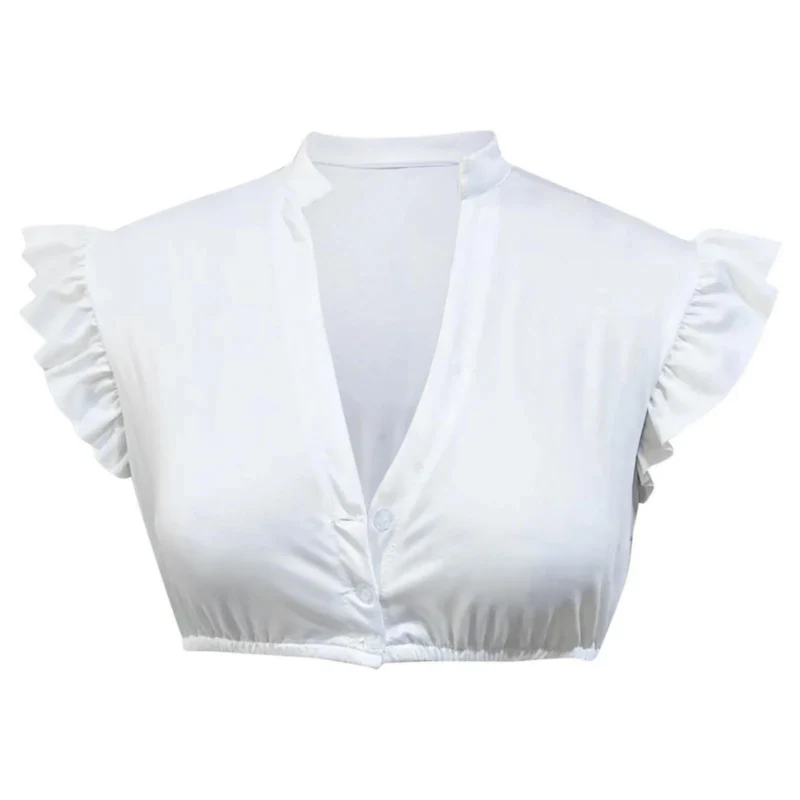Damen Dirndl Bluse Oktoberfest | Weiß und Traditionell