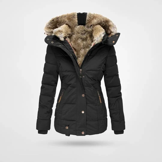 Winterjacke Damen Mit Kapuze | Wintermantel Gefüttert Mit Reißverschluss
