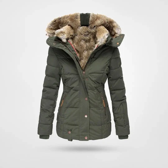 Winterjacke Damen Mit Kapuze | Wintermantel Gefüttert Mit Reißverschluss