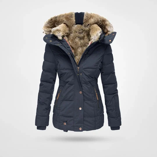 Winterjacke Damen Mit Kapuze | Wintermantel Gefüttert Mit Reißverschluss
