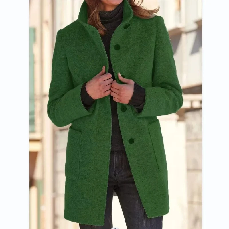 Winterjacke Damen Wintermantel | Lang Mit Knöpfen und Taschen