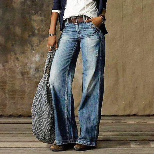 Damen Baggy Jeans Locker Geschnitten | High Waist 5-Taschen
