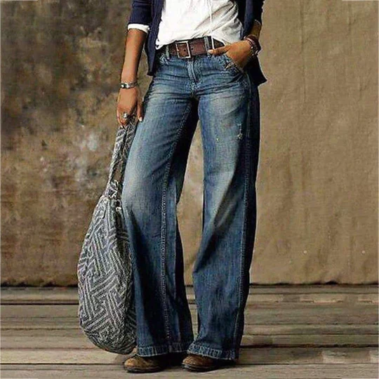Damen Baggy Jeans Locker Geschnitten | High Waist 5-Taschen