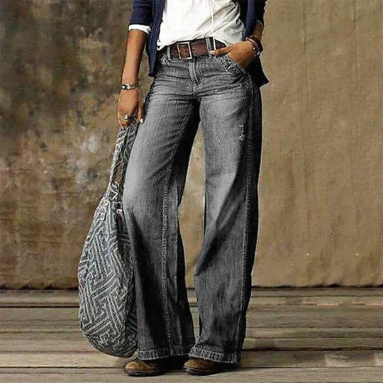 Damen Baggy Jeans Locker Geschnitten | High Waist 5-Taschen
