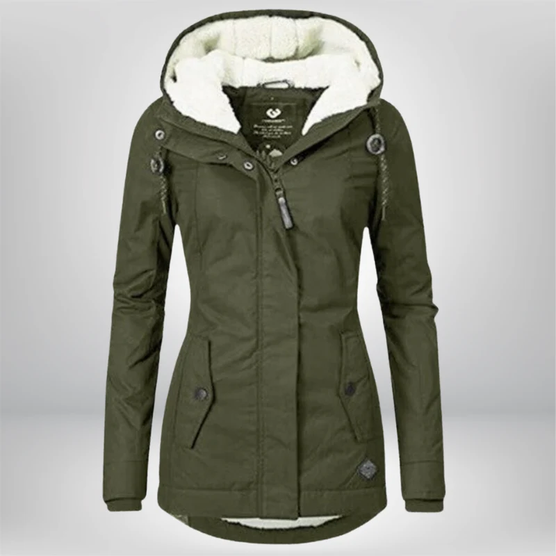 Winterjacke Damen mit Kapuze | Gefütterte Übergangsjacke