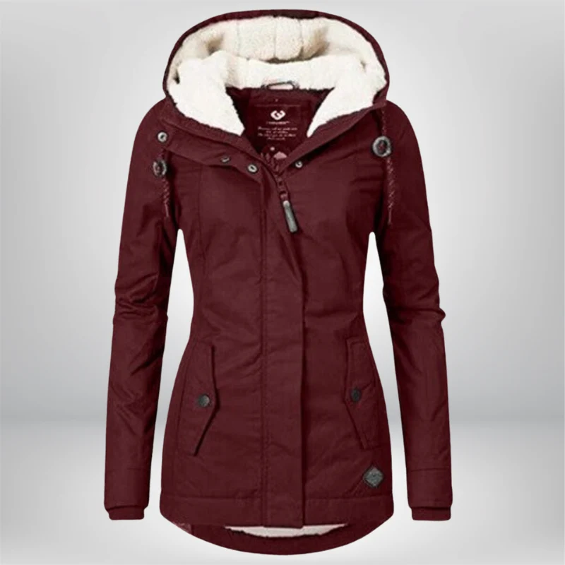 Winterjacke Damen mit Kapuze | Gefütterte Übergangsjacke
