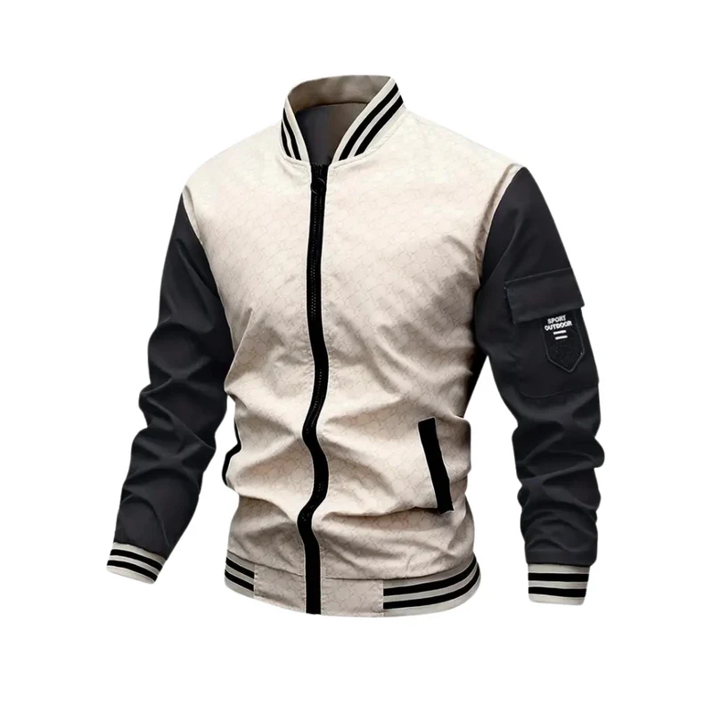 Bomberjacke Herren | Zweifarbige Reißverschluss Jacke
