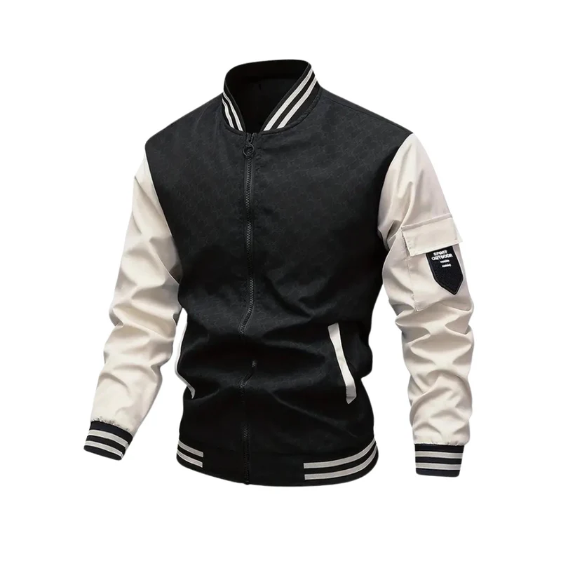 Bomberjacke Herren | Zweifarbige Reißverschluss Jacke