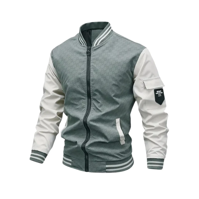 Bomberjacke Herren | Zweifarbige Reißverschluss Jacke