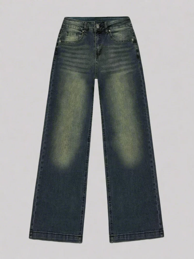 Baggy Jeans Damen | Weites Bein Mit Leichter Waschung