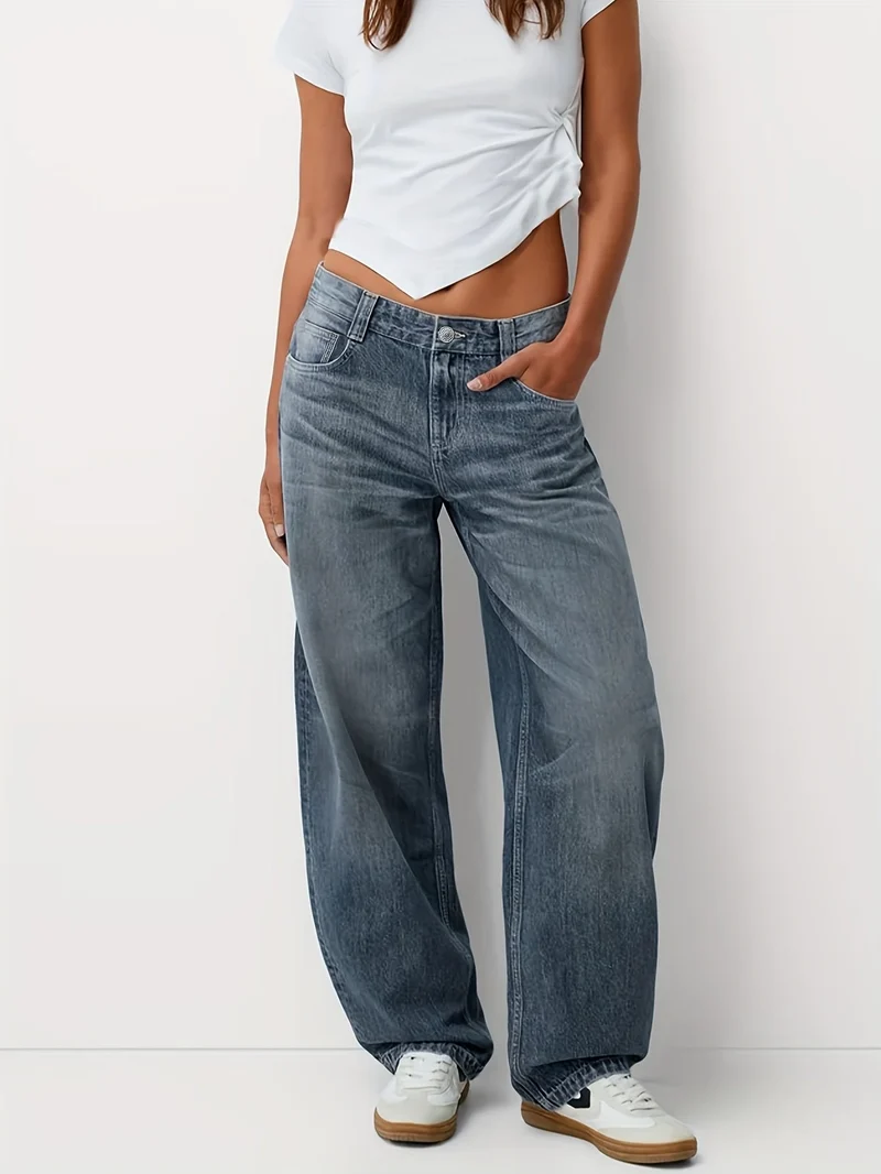 Baggy Jeans Damen | Locker Geschnitten Mit Geradem Bein