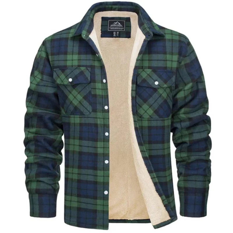 Herren Kariertes Fleecejacke | Freizeit Winterbekleidung
