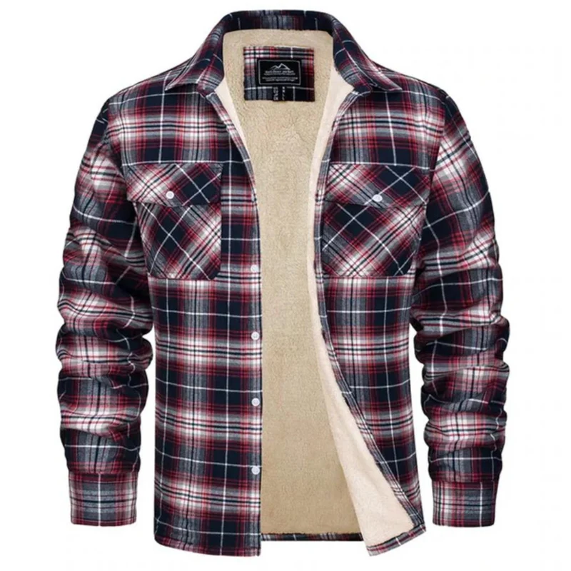 Herren Kariertes Fleecejacke | Freizeit Winterbekleidung