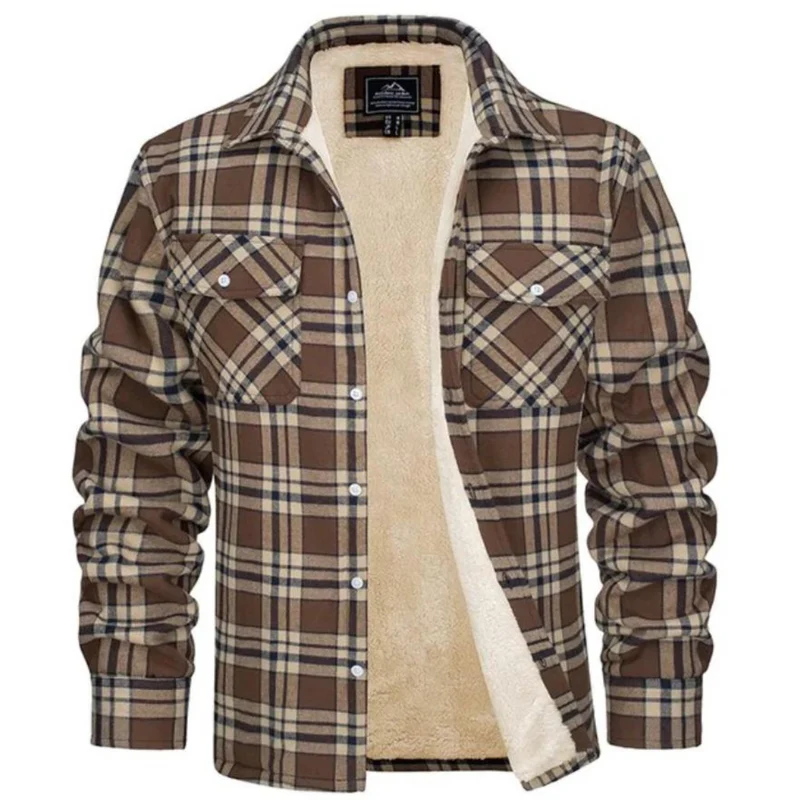 Herren Kariertes Fleecejacke | Freizeit Winterbekleidung