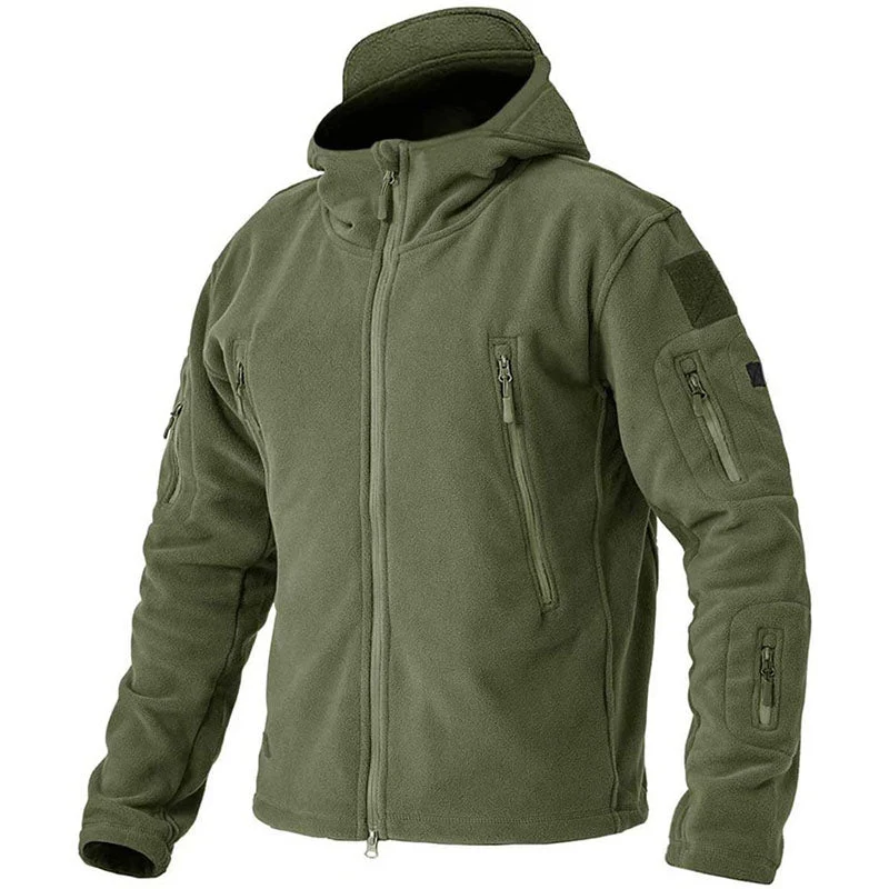 Herren Outdoor Fleecejacke | Kapuze Reißverschluss Langarm