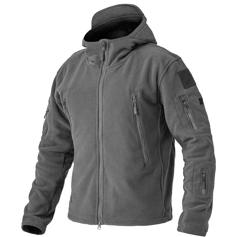 Herren Outdoor Fleecejacke | Kapuze Reißverschluss Langarm