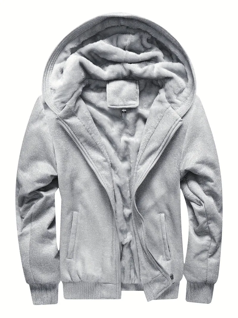 Herren Reißverschlussjacke mit Kapuze | Fleecefutter Langarm