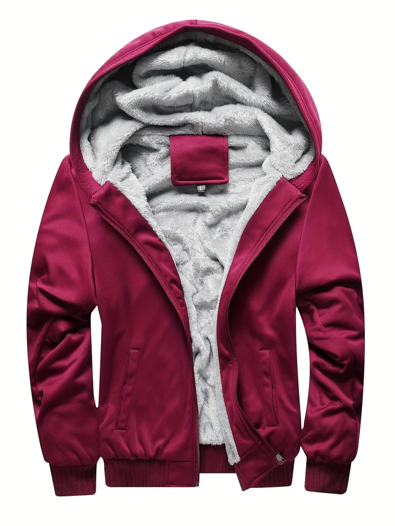 Herren Reißverschlussjacke mit Kapuze | Fleecefutter Langarm