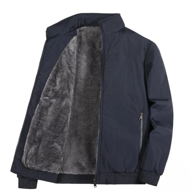 Herren Outdoor Jacke mit Fleece | Einfarbig Reißverschluss