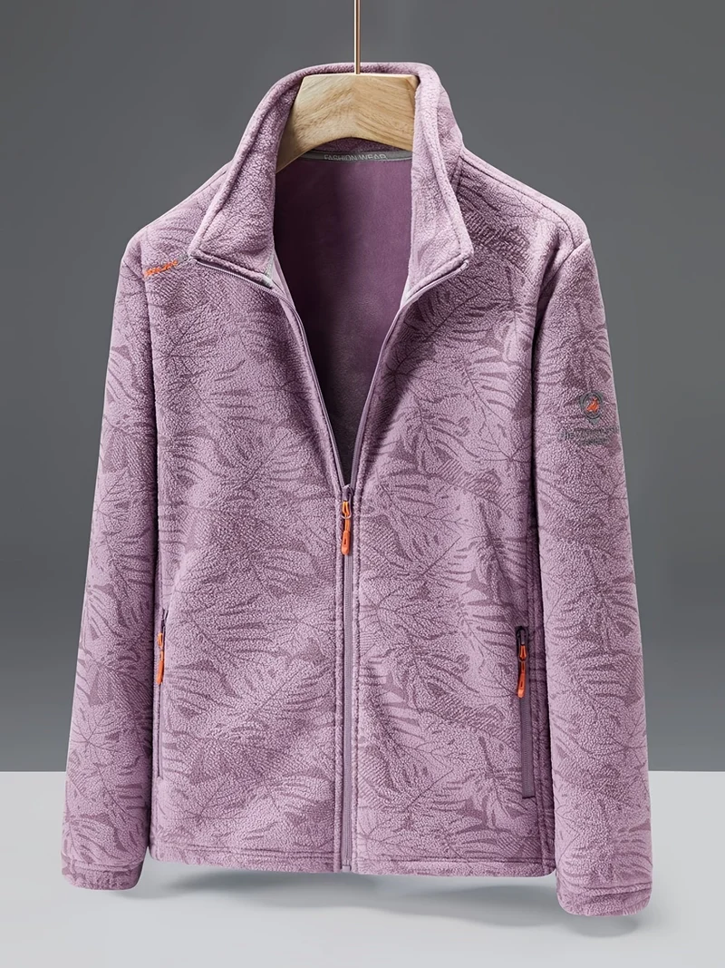 Damen-Fleecejacke mit durchgehendem Reißverschluss | Outdoor-Jacke mit Rollkragen