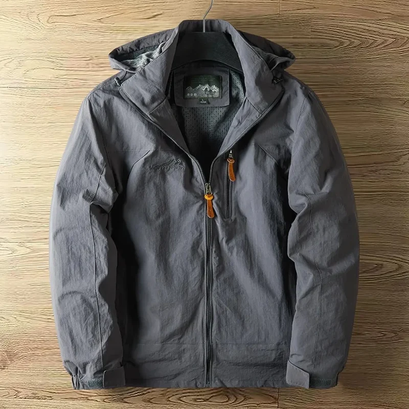 Regenjacke Herren Wasserdicht Mit Kapuze | Leichte Outdoorjacke Mit Reißverschluss