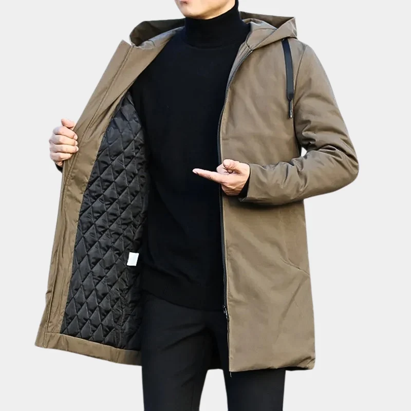 Regenjacke Herren Mit Kapuze | Gefütterter Übergangsmantel Winter
